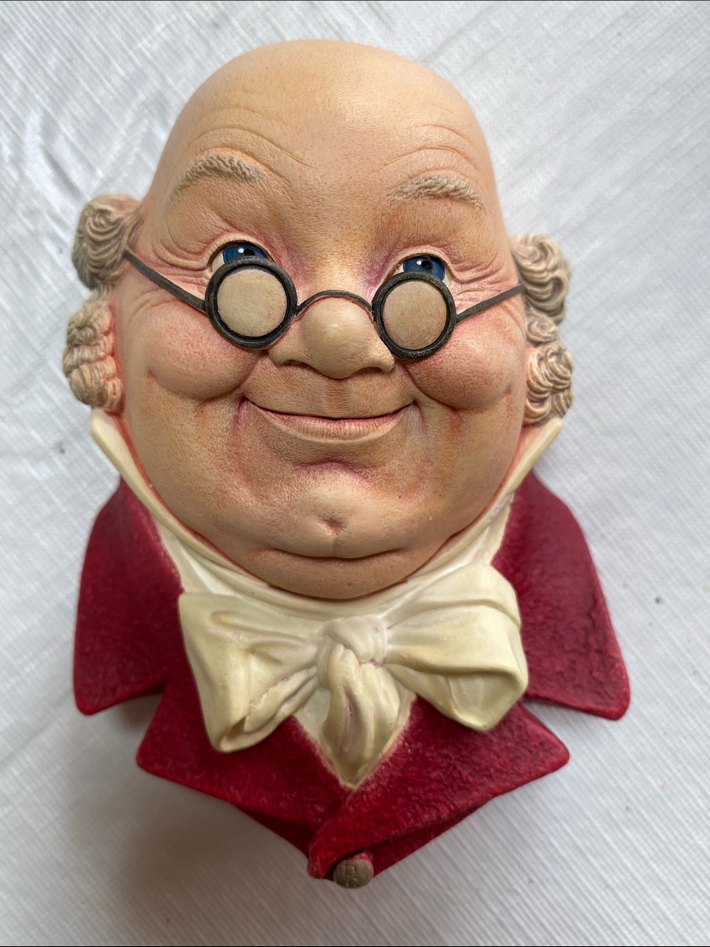 Bossons Whimsical Vintage-Style Red Gentleman Wall Bust